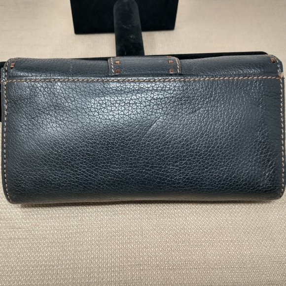 BRIGHTON BLACK PEBBLE LEATHER TRIFOLD WALLET - Picture 8 of 9